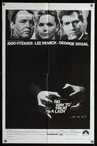 h539 NO WAY TO TREAT A LADY one-sheet movie poster '68 Rod Steiger, Lee Remick, George Segal