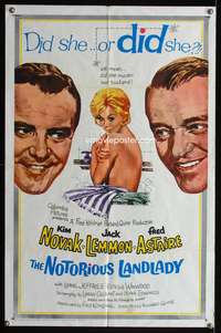 h545 NOTORIOUS LANDLADY one-sheet movie poster '62 Kim Novak, Jack Lemmon, Fred Astaire