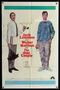 h551 ODD COUPLE one-sheet movie poster '68 Walter Matthau, Jack Lemmon, Robert McGinnis art!