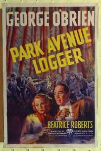 h563 PARK AVENUE LOGGER one-sheet movie poster '37 George O'Brien, cool art!
