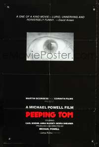 h569 PEEPING TOM one-sheet movie poster R90s Michael Powell voyeur classic!