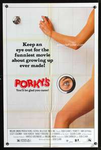 h572 PORKY'S one-sheet movie poster '82 Bob Clark teenage sex classic!