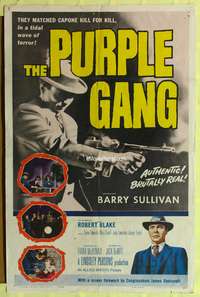 h576 PURPLE GANG one-sheet movie poster '59 Robert Blake, Barry Sullivan