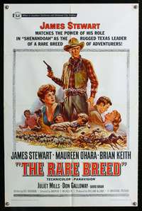 h580 RARE BREED one-sheet movie poster '66 James Stewart, Maureen O'Hara