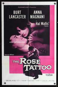 h590 ROSE TATTOO one-sheet movie poster '55 Burt Lancaster, Anna Magnani