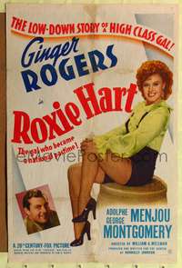 h593 ROXIE HART one-sheet movie poster '42 sexy Ginger Rogers, William Wellman