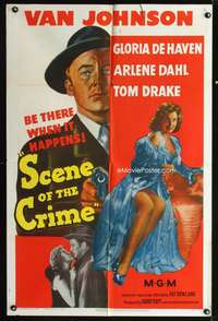 h602 SCENE OF THE CRIME one-sheet movie poster '49 Van Johnson, Gloria De Haven