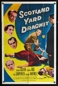 h604 SCOTLAND YARD DRAGNET one-sheet movie poster '58 English hypnosis!