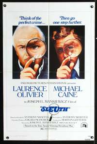 h613 SLEUTH one-sheet movie poster '72 Laurence Olivier, Michael Caine