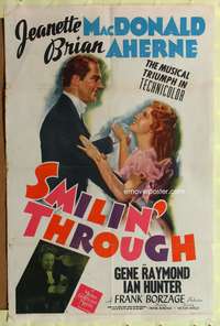 h614 SMILIN' THROUGH style D one-sheet movie poster '41 Jeanette MacDonald, Brian Aherne