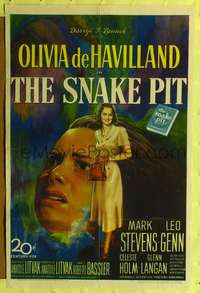 h615 SNAKE PIT one-sheet movie poster '49 mental patient Olivia de Havilland!