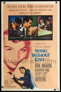 h620 SONG WITHOUT END one-sheet movie poster '60 Dirk Bogarde, Franz Liszt