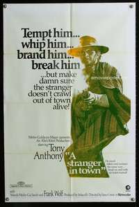 h630 STRANGER IN TOWN one-sheet movie poster '68 Tony Anthony spaghetti western!