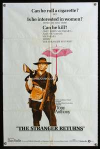 h631 STRANGER RETURNS one-sheet movie poster '68 Tony Anthony spaghetti western!