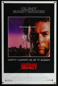 h636 SUDDEN IMPACT one-sheet movie poster '83 Clint Eastwood is Dirty Harry!