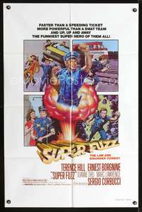 h646 SUPER FUZZ one-sheet poster '81 Sergio Corbucci, Terence Hill, Ernest Borgnine, wacky cops!