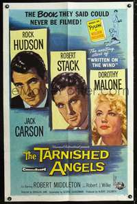 h669 TARNISHED ANGELS one-sheet movie poster '58 Rock Hudson, Robert Stack, Dorothy Malone