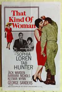 h686 THAT KIND OF WOMAN one-sheet movie poster '59 Sophia Loren, Hunter