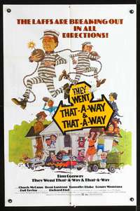 h689 THEY WENT THAT-A-WAY one-sheet movie poster '78 Tim Conway, wacky art!
