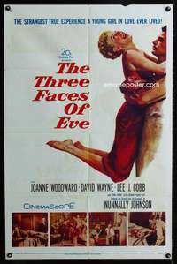 h695 THREE FACES OF EVE one-sheet movie poster '57 Joanne Woodward in love!