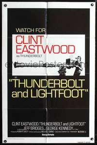 h701 THUNDERBOLT & LIGHTFOOT advance one-sheet movie poster '74 Clint Eastwood