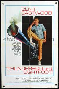 h703 THUNDERBOLT & LIGHTFOOT style C one-sheet movie poster '74 Clint Eastwood with huge gun!