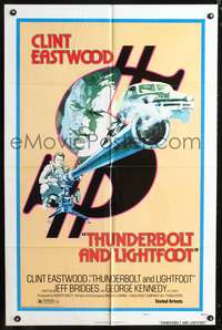 h704 THUNDERBOLT & LIGHTFOOT style D one-sheet movie poster '74 art of Clint Eastwood by Ken Barr!