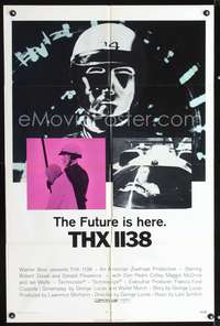 h705 THX 1138 one-sheet movie poster '71 first George Lucas, Robert Duvall sci-fi!