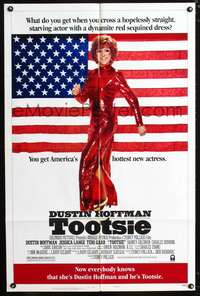 h716 TOOTSIE style B one-sheet movie poster '82 Dustin Hoffman in drag!