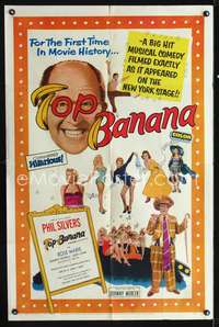 h717 TOP BANANA one-sheet movie poster '54 wackiest Phil Silvers, Rose Marie