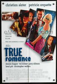 h734 TRUE ROMANCE one-sheet movie poster '93 Christian Slater, Patricia Arquette, Quentin Tarantino