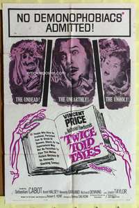 h740 TWICE TOLD TALES one-sheet movie poster '63 Vincent Price, Nathaniel Hawthorne