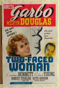 h750 TWO-FACED WOMAN style C one-sheet movie poster '41 go gay with Greta Garbo!