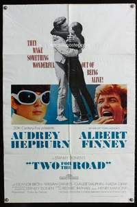 h742 TWO FOR THE ROAD one-sheet movie poster '67 Audrey Hepburn, Albert Finney
