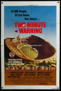 h746 TWO MINUTE WARNING one-sheet movie poster '76 Charlton Heston