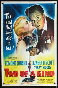 h748 TWO OF A KIND one-sheet movie poster '51 Lizabeth Scott, Edmond O'Brien, film noir!