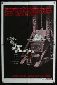 h749 TWO ON A GUILLOTINE one-sheet movie poster '65 in a house of terror!