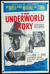 h756 UNDERWORLD STORY one-sheet movie poster '50 Dan Duryea, Herbert Marshall, Gale Storm, noir!