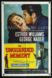 h758 UNGUARDED MOMENT one-sheet movie poster '56 Esther Williams, George Nader