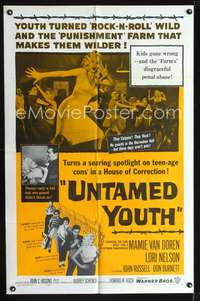 h764 UNTAMED YOUTH one-sheet movie poster '57 sexy bad teen Mamie Van Doren!