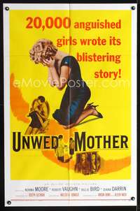 h765 UNWED MOTHER one-sheet movie poster '58 20,000 anguished girls wrote this story!