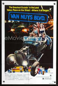 h772 VAN NUYS BLVD one-sheet movie poster '79 cruising Los Angeles streets in hot rods!