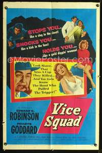 h774 VICE SQUAD one-sheet movie poster '53 Edward G. Robinson, film noir!