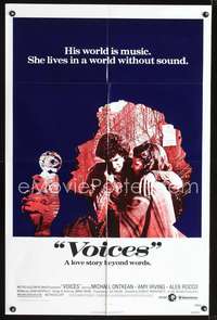 h779 VOICES one-sheet movie poster '79 Michael Ontkean, Amy Irving, a love story beyond words!