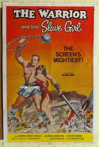 h783 WARRIOR & THE SLAVE GIRL one-sheet movie poster '59 Italian epic!