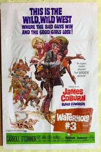 h784 WATERHOLE #3 one-sheet movie poster '67 James Coburn, Jack Davis art!