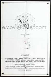 h785 WEDDING style B one-sheet movie poster '78 Robert Altman, great artwork!