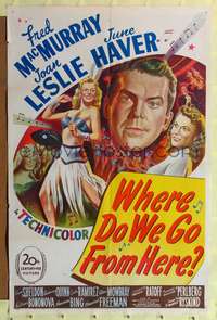 h787 WHERE DO WE GO FROM HERE one-sheet movie poster '45 Fred MacMurray, Joan Leslie, June Haver