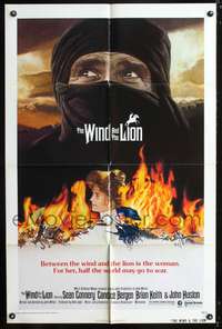 h791 WIND & THE LION one-sheet movie poster '75 Sean Connery, Candice Bergen