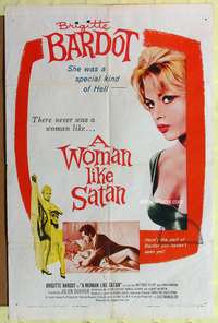 h793 WOMAN LIKE SATAN one-sheet movie poster '59 sexy Brigitte Bardot!